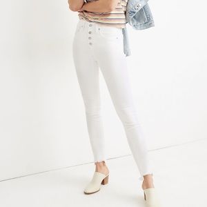 MADEWELL - Petite 10" High-Rise Skinny Jeans in Pure White